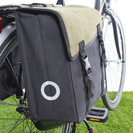 Willex Dubbele fietstas Canvas Tas 101 30L Groen/Zwart