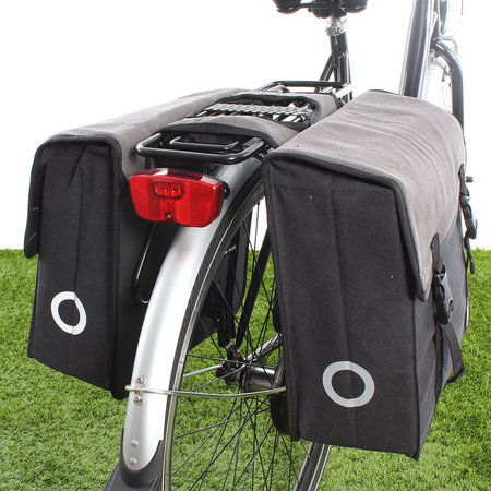 Willex Dubbele fietstas Canvas Tas 101 30L Grijs/Zwart