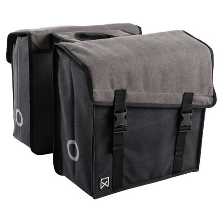 Willex Dubbele fietstas Canvas Tas 101 30L Grijs/Zwart