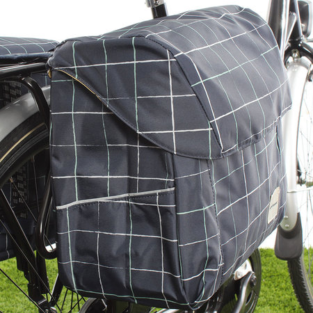 New Looxs Dubbele fietstas Joli Double 37L Check Blue