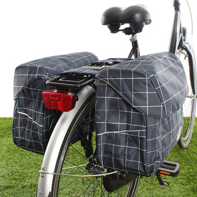 New Looxs Dubbele fietstas Joli Double 37L Check Blue