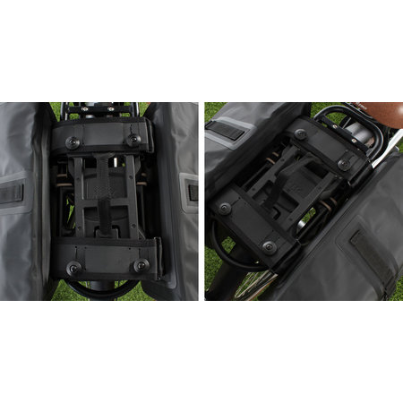 Basil Dubbele fietstas Urban Dry MIK 2.0 50L Charcoal Melee