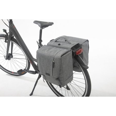 New Looxs Dubbele fietstas Nova Double 32L Grijs - Afneembaar