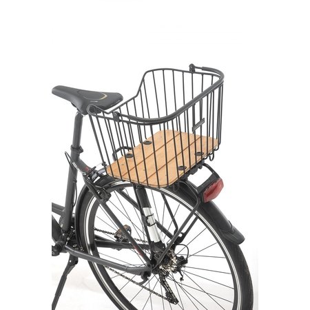 New Looxs Fietsmand Palermo - 21L - aluminium en hout - zwart