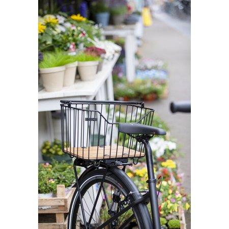 New Looxs Fietsmand Palermo - 21L - aluminium en hout - zwart