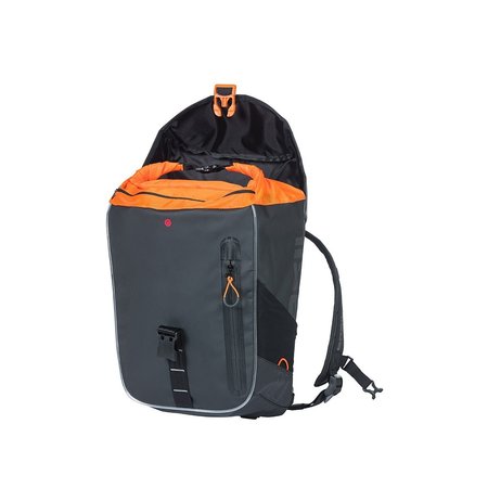 Basil Fietsrugzak Miles Tarpaulin Daypack Nordlicht 17L Zwart/oranje