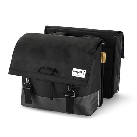 Urban Proof Dubbele fietstas 40L Recycled - Zwart/Grijs