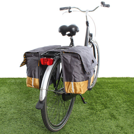 Urban Proof Dubbele fietstas 40L Recycled - Grijs/Geel