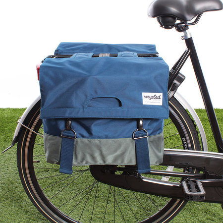 Urban Proof Dubbele fietstas 40L Recycled - Blauw/Groen