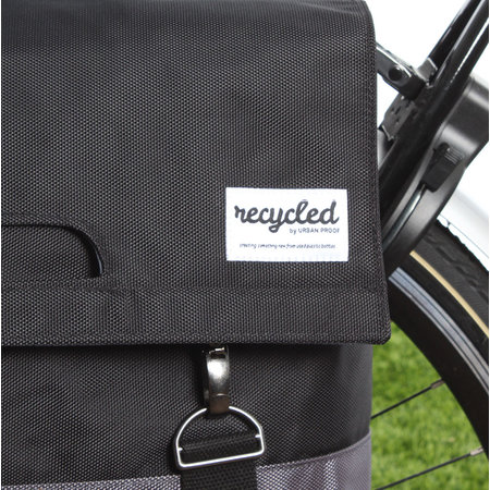 Urban Proof Dubbele fietstas 40L Recycled - Zwart/Grijs