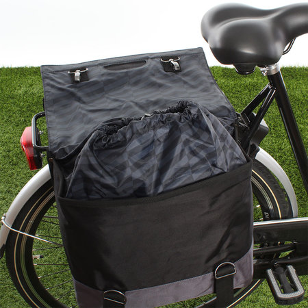 Urban Proof Dubbele fietstas 40L Recycled - Zwart/Grijs