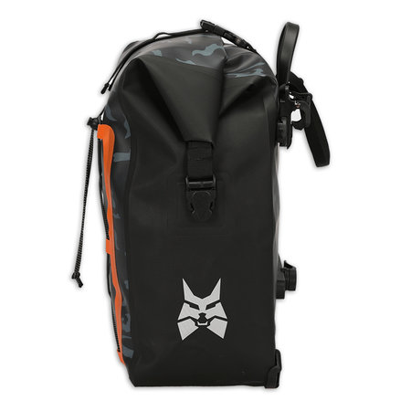 Lynx Enkele Fietstas Big Bend 25L Zwart/Grijs/Oranje - waterdicht