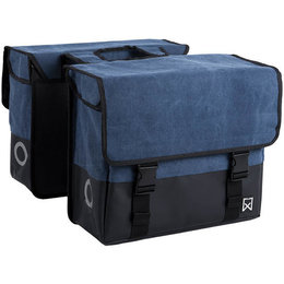 Willex Dubbele fietstas Canvas Tas Plus 48L Blauw/Matzwart