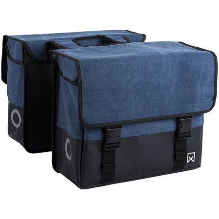 Willex Dubbele fietstas Canvas Tas Plus 48L Blauw/Matzwart