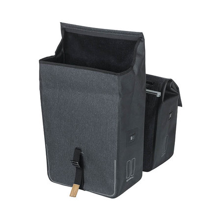 Basil Dubbele fietstas Urban Dry MIK 2.0 50L Charcoal Melee