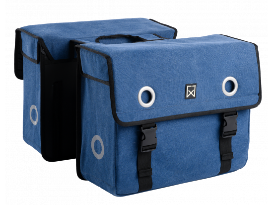 Dubbele fietstas Canvas Tas 30L Blauw