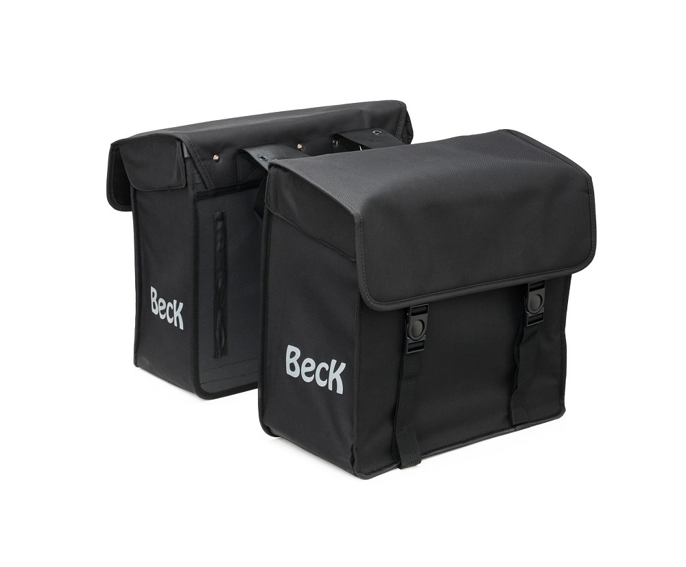 Dubbele fietstas Canvas Small 30L Zwart