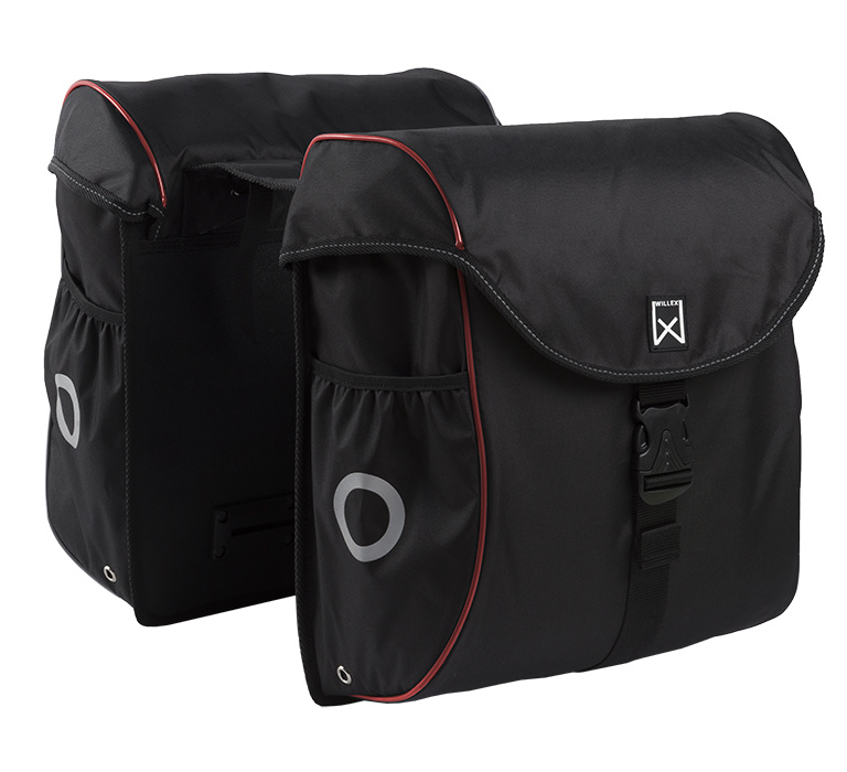 Dubbele fietstas Bagagetas 300 38L Zwart/rood