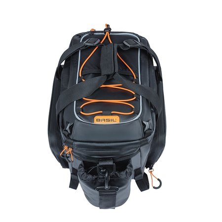 Basil Miles Tarpaulin Trunkbag XL Pro 9-36L Bagagedragertas Black Orange