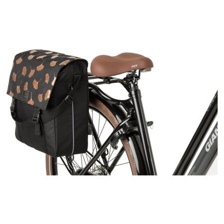 FastRider Enkele fietstas Shopper Ginkgo Trend Zwart 17L