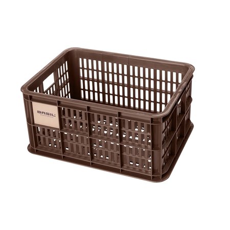 Basil Fietskrat Crate S 17,5L Brown voor MIK/Racktime