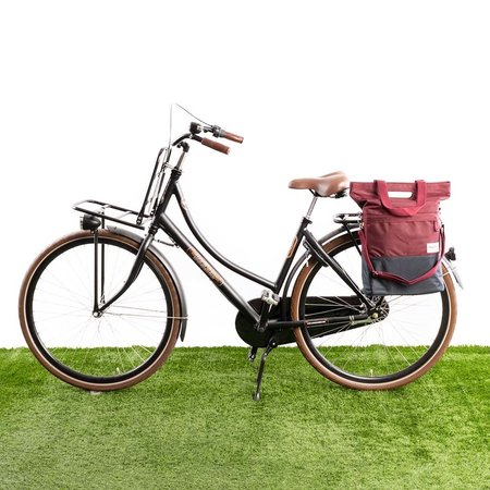 Urban Proof Shopper fietstas 20L Recycled - Bordeauxrood/Grijs