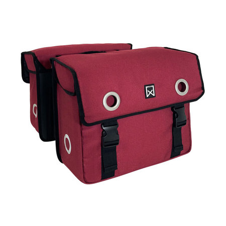 Willex Dubbele fietstas Canvas Tas 30L Paarsrood