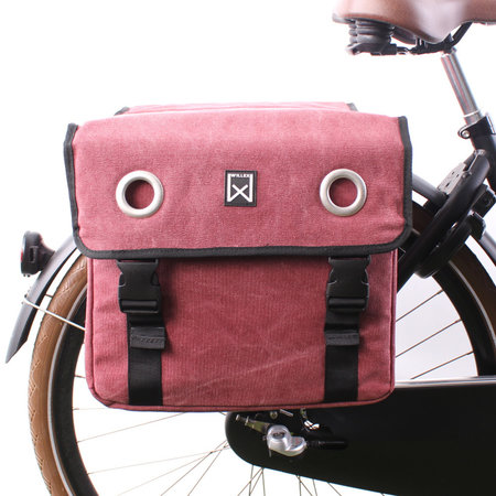 Willex Dubbele fietstas Canvas Tas 30L Paarsrood