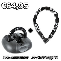 AXA 2e fietsslot aanbieding:AXA Kettingslot Absolute 9-110 ART-2 + AXA Muuranker!