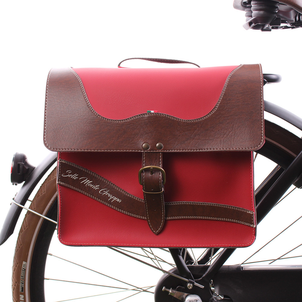 Dubbele fietstas Onda Rood-Bruin