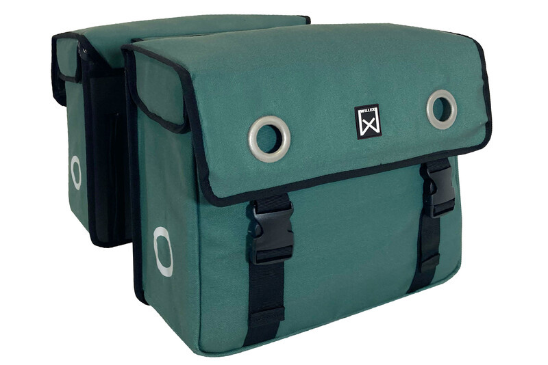 Dubbele fietstas Canvas Tas 40L Groen