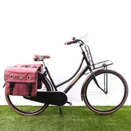 Willex Dubbele fietstas Canvas Tas 52L Paarsrood