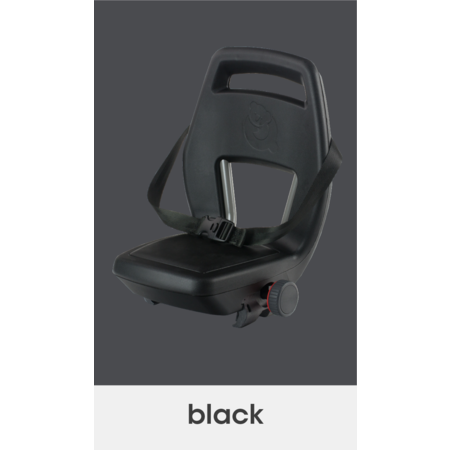 Qibbel 6+ Junior Seat Zwart - compleet met voetsteunen, gordel en bagagedragerbevestiging