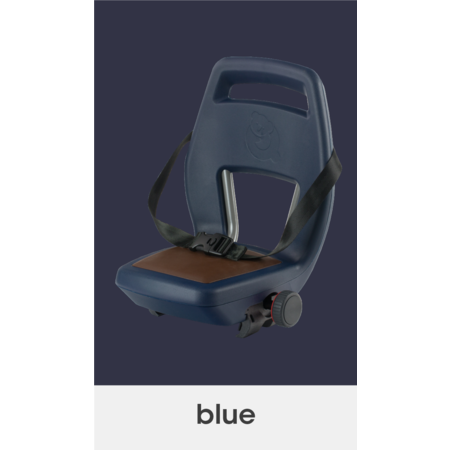 Qibbel 6+ Junior Seat Blauw/Bruin - compleet met voetsteunen, gordel en bagagedragerbevestiging