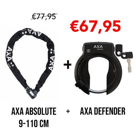 AXA 2e fietsslot aanbieding: AXA Absolute 9 110 ART-2  + AXA Ringslot Defender