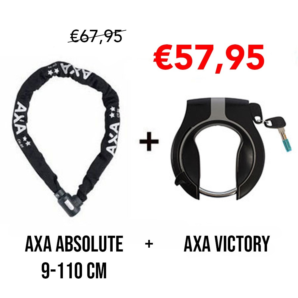 2e fietsslot aanbieding: AXA Absolute 9 110 ART-2 + AXA Ringslot Victory