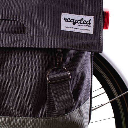 Urban Proof Dubbele fietstas 40L Recycled - Groen/Grijs