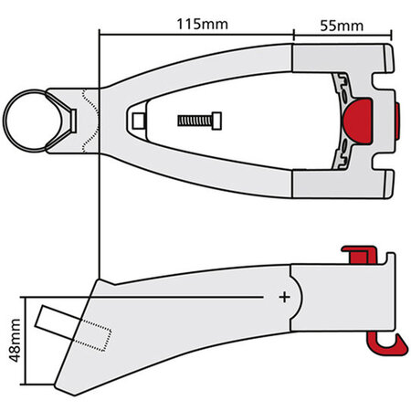 KLICKfix Extender met stuuradapter Zwart