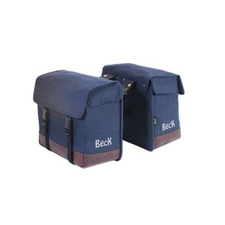 Beck Dubbele fietstas Natural 38L Blauw