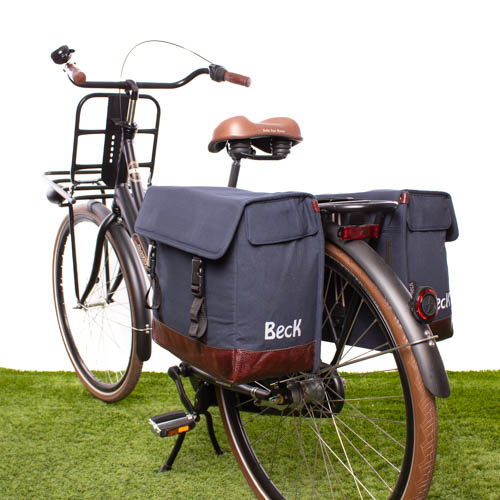 Dubbele fietstas Natural 38L Blauw