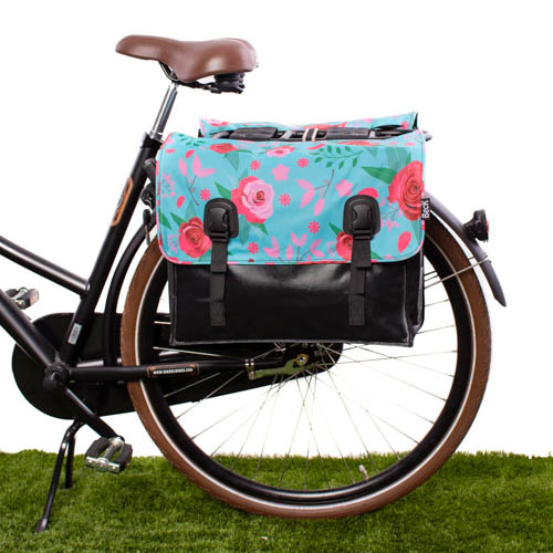 Dubbele fietstas Classic Flowers 46L
