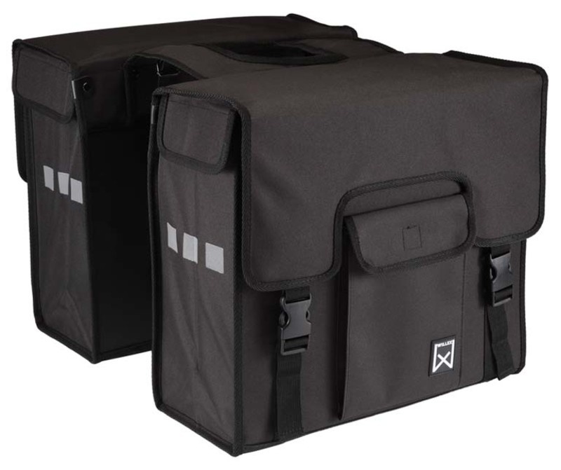 Dubbele fietstas Shopper 38L Zwart