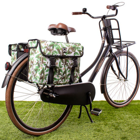 Willex Dubbele fietstas Metropolis 34L Green Leaves