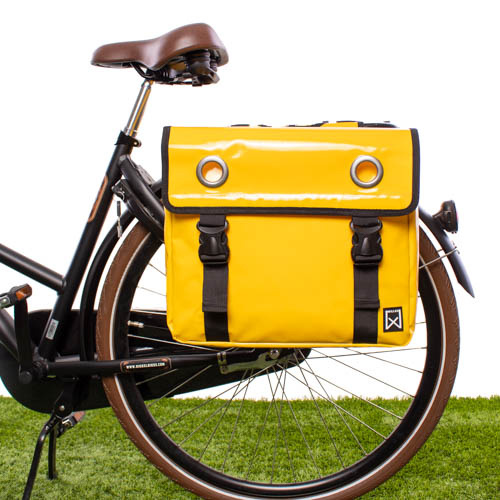 Dubbele fietstas Bisonyl 40L Geel