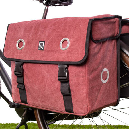 Willex Dubbele fietstas Canvas Tas 67L Paarsrood