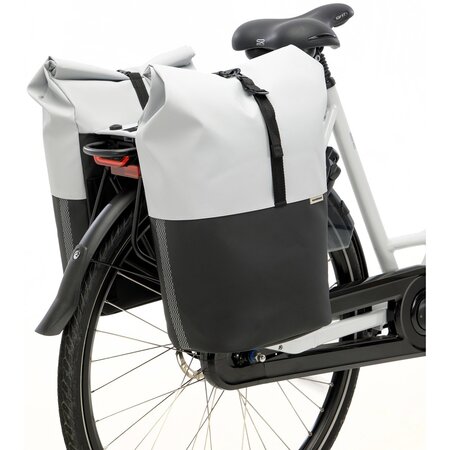 New Looxs Dubbele fietstas Nyborg MIK 34L Light Grey/Black