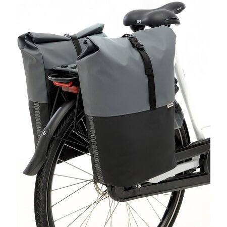 New Looxs Dubbele fietstas Nyborg MIK 34L Dark Grey/Black