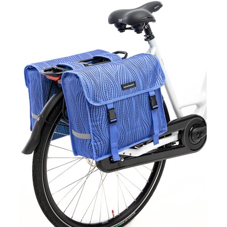 New Looxs Dubbele fietstas Fiori Double Alma Blue 30L