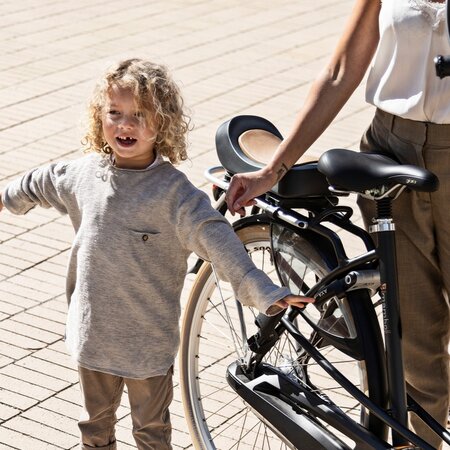 Urban Iki Junior Fietszitje Bincho Black/Kurumi Brown - zonder montagekader