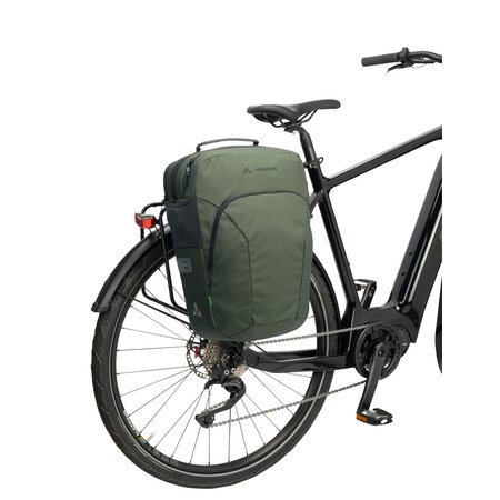 Vaude Enkele fietstas eBack Single 23L Khaki - Voor e-bike